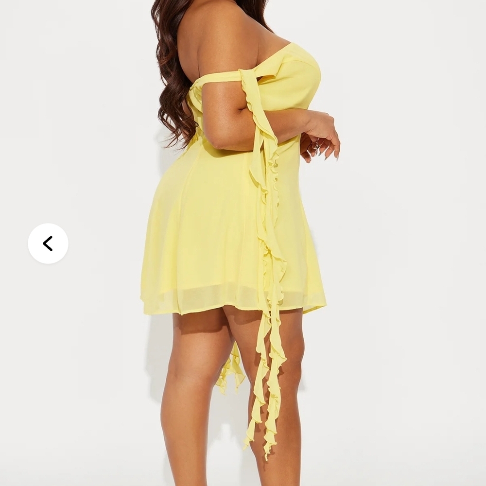 Yellow Off-Shoulder Dress
